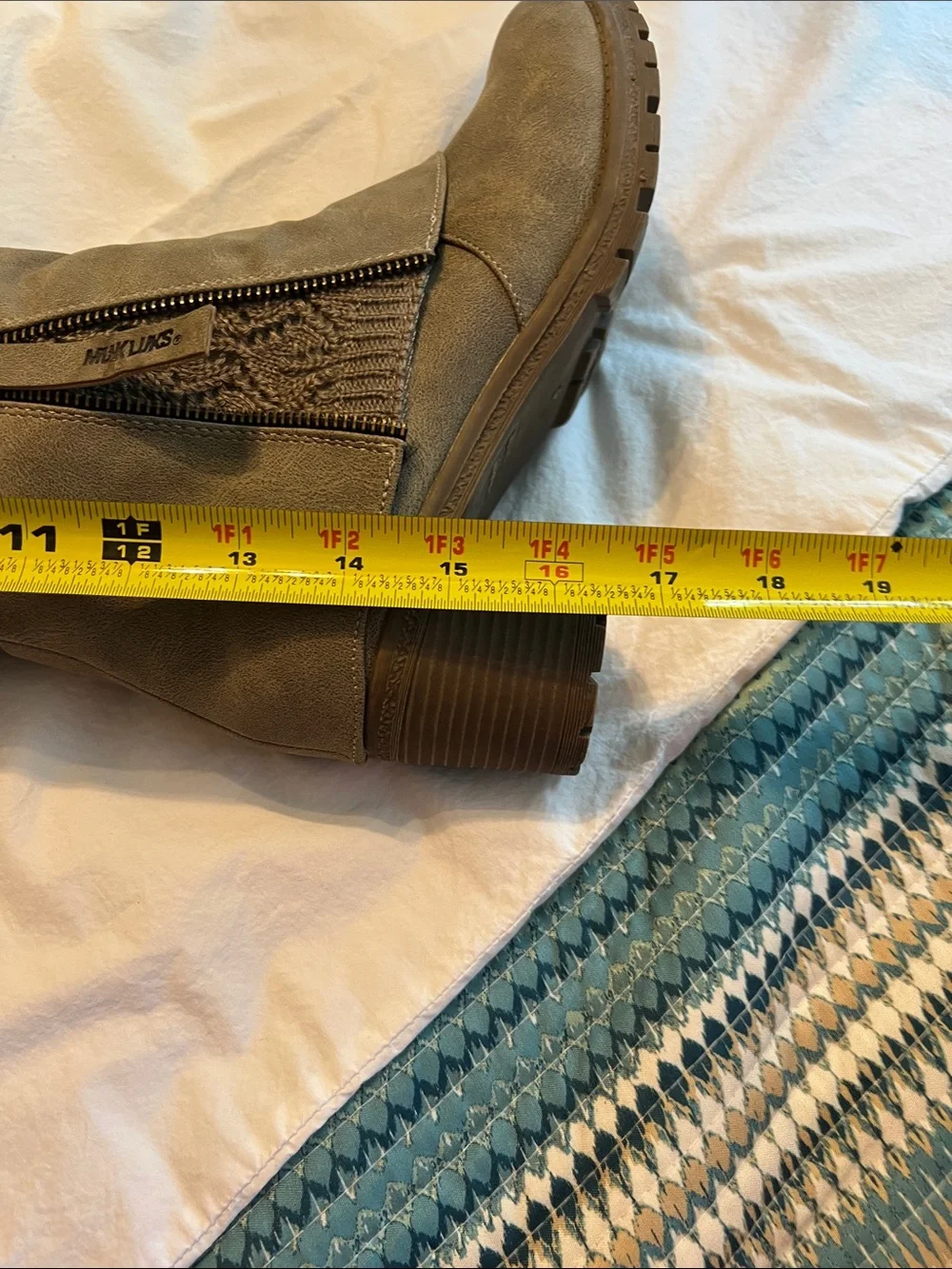NWOT- Muk Luks Women's Taupe Knee-High Block Heel Boots. Never worn.